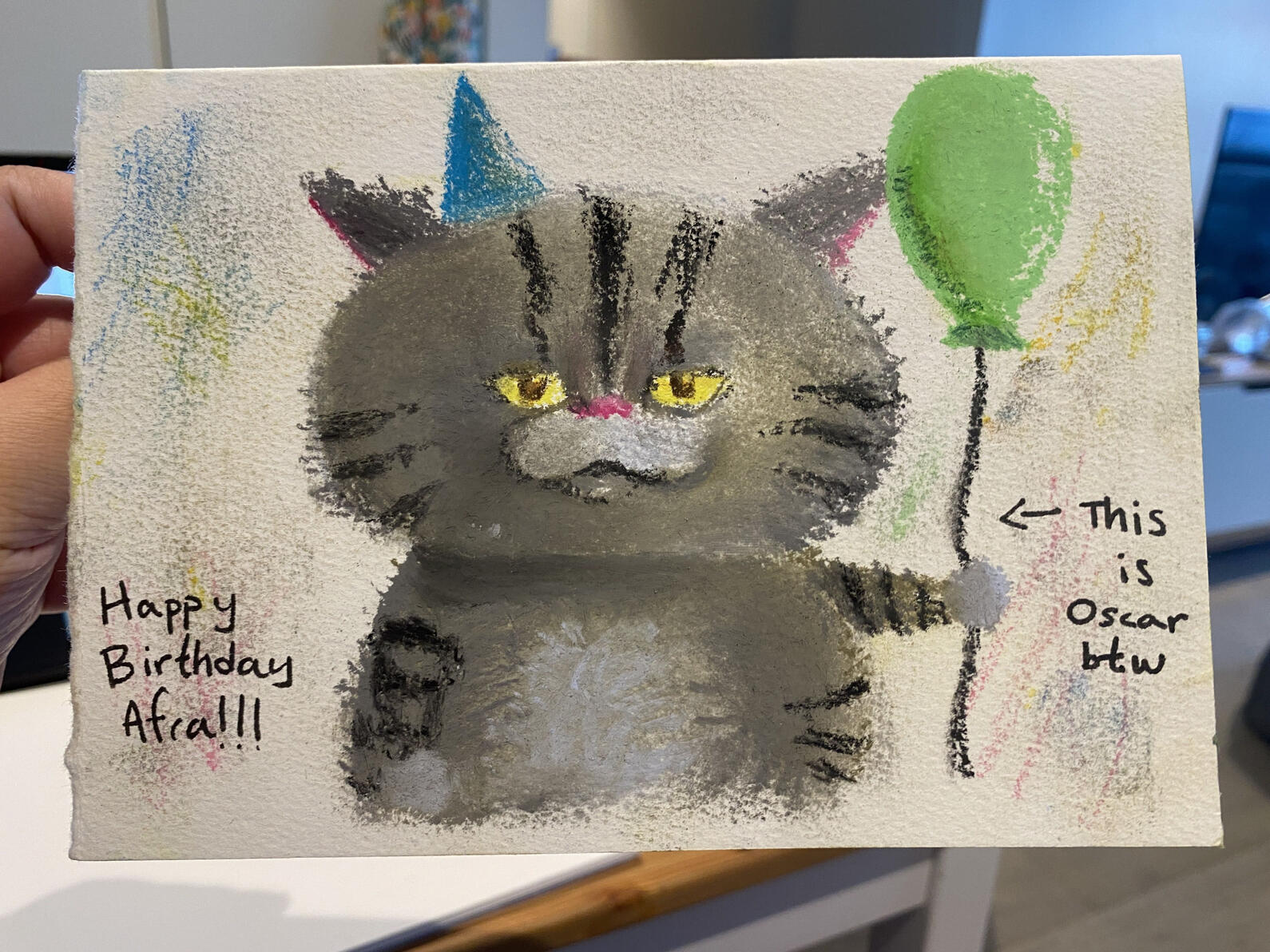 Birthday Card Pastel Drawing